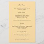 Cat Couple Yellow Wedding Menu Kaart (Achterkant)