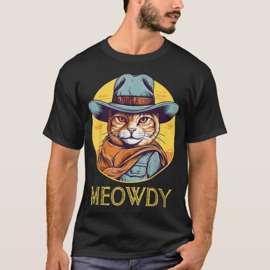 Cat Cowboy Cowgirl Vrouwen Mannen T-shirt (Voorkant)