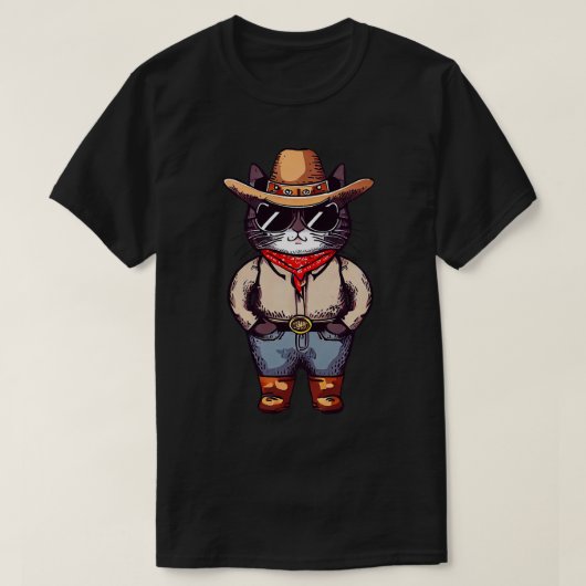 Cat Cowboy T-shirt (Design voorkant)