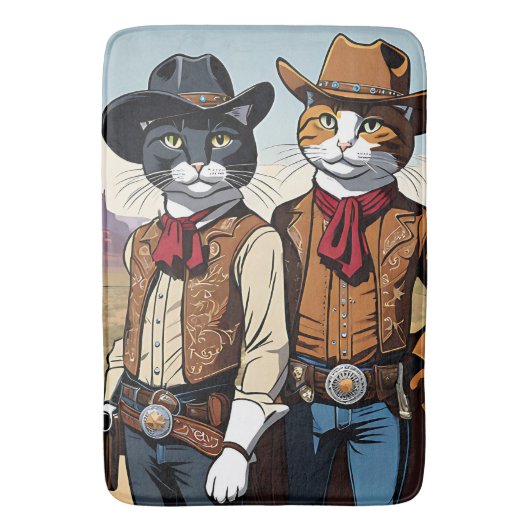 Cat Cowboys Badmat (Voorkant Verticaal)