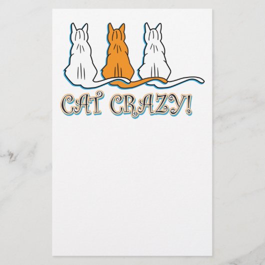 Cat Crazy Oranje Tabby Cats Briefpapier (Voorkant)