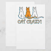 Cat Crazy Oranje Tabby Cats Briefpapier (Voorkant / Achterkant)