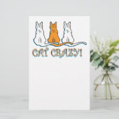 Cat Crazy Oranje Tabby Cats Briefpapier (Staand voorkant)
