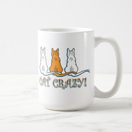 Cat Crazy Oranje Tabby Cats Koffiemok (Rechts)