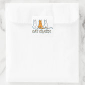 Cat Crazy Oranje Tabby Cats Vierkante Sticker (Tas)