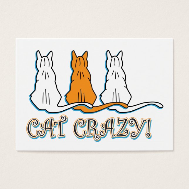 Cat Crazy Oranje Tabby Cats Visitekaartjes (Voorkant)