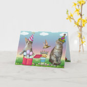 Cat Crazy Verjaardag Kaart (Gele Bloem)