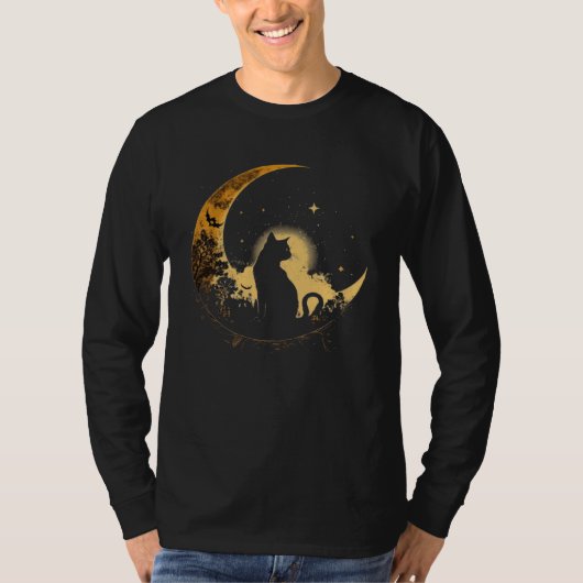 Cat Crescent Black Moon Sailor T-shirt (Voorkant)
