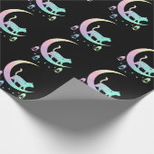 Cat Crescent Moon Horoscope Pastel Gothic Wicca Cadeaupapier (Hoek)