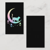 Cat Crescent Moon Horoscope Pastel Gothic Wicca Visitekaartje (Voorkant / Achterkant)