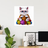 Cat Crocheting Poster (Thuiskantoor)