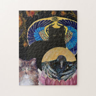 Cat Crow Scarab Lily Maureen Girard Legpuzzel