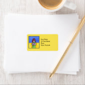 Cat Cuddle yellow Address Label (Insitu)