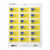 Cat Cuddle yellow Address Label (Full Sheet)