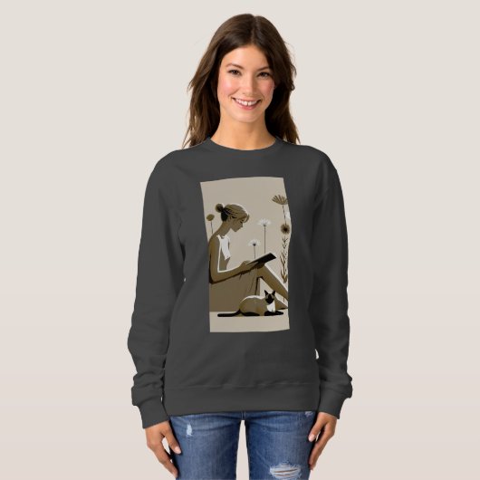 Cat&cuddles leesboeken, kitten designT-Shirt Trui (Voorkant volledig)