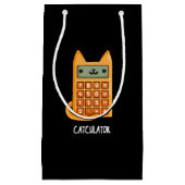 Cat-culator Grappige Calculator Pun Dark BG Klein Cadeauzakje (Voorkant)