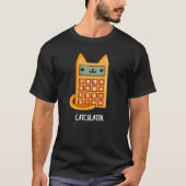 Cat-culator Grappige Calculator Pun Dark BG T-shirt (Voorkant)