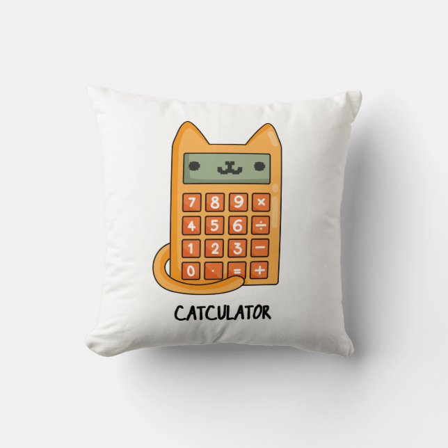 Cat-culator Grappige Calculator Pun Kussen (Voorkant)