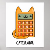 Cat-culator Grappige Calculator Pun Poster (Voorkant)