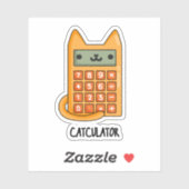 Cat-culator Grappige Calculator Pun Sticker (Vel)
