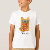 Cat-culator Grappige Calculator Pun T-shirt (Voorkant)
