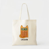 Cat-culator Grappige Calculator Pun Tote Bag (Voorkant)