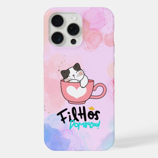 Cat cup iPhone / iPad hoesje 15 Pro Max Case (Achterkant)