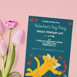 Cat Cupido Custom Valentijnsdag Party Kaart