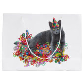 Cat Curly Ribbons Gift Bag Groot Cadeauzakje (Achterkant)