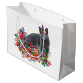 Cat Curly Ribbons Gift Bag Groot Cadeauzakje (Achterkant Gekanteld)