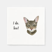 Cat Custom Cocktail Napkin Servet (Voorkant)