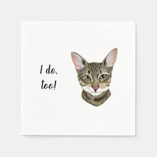 Cat Custom Cocktail Napkin Servet (Voorkant)