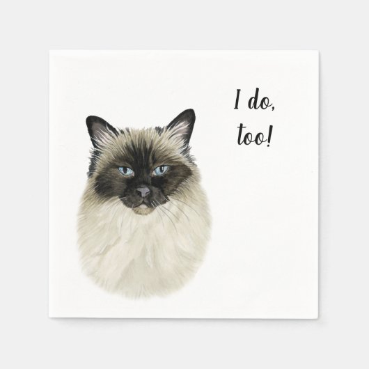 Cat Custom Cocktail Napkin Servet (Voorkant)