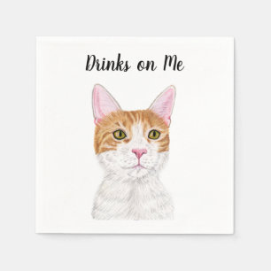 Cat Custom Cocktail Napkin Servet