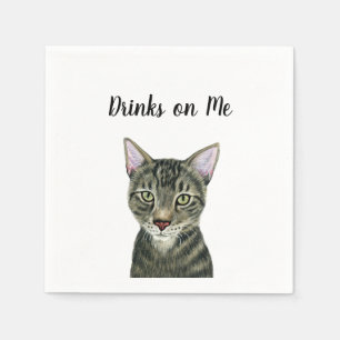 Cat Custom Cocktail Napkin Servet