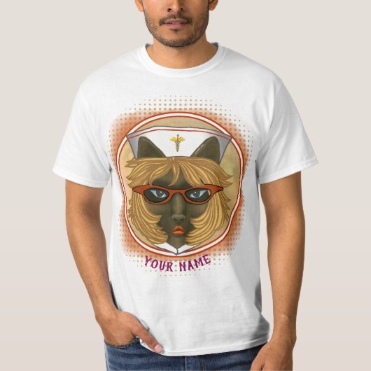 Cat custom Nurse T-shirt (Voorkant)