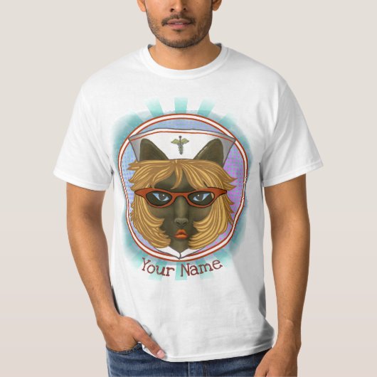 Cat custom Nurse T-shirt (Voorkant)
