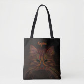 Cat Custom Oranje Rust Copper Fine Art Tote Bag (Voorkant)