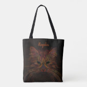 Cat Custom Oranje Rust Copper Fine Art Tote Bag (Achterkant)