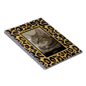 Cat Custom Photo Name Leopard Pattern Notitieboek (Rechterzijde)