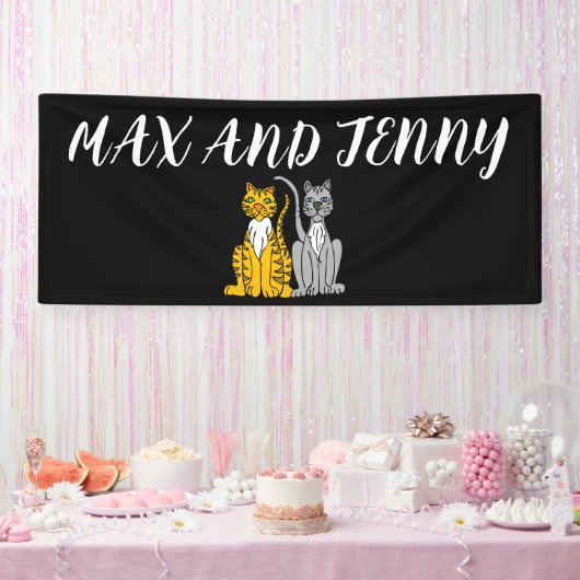 CAT CUSTOM WEDDING BANNER (Feest)