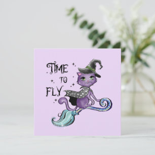 Cat Cute Flying Witch Cat   Vliegtijd