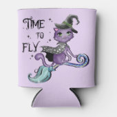 Cat Cute Flying Witch Cat | Vliegtijd Blikjeskoeler (Voorkant)