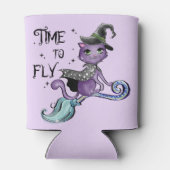 Cat Cute Flying Witch Cat | Vliegtijd Blikjeskoeler (Achterkant)