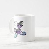 Cat Cute Flying Witch Cat | Vliegtijd Koffiemok (Voorkant links)