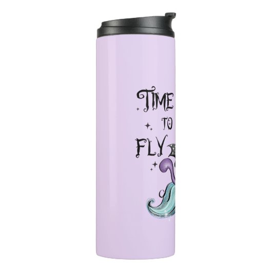 Cat Cute Flying Witch Cat | Vliegtijd Thermosbeker (Gedraaid links)