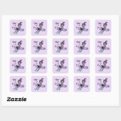 Cat Cute Flying Witch Cat | Vliegtijd Vierkante Sticker (Vel)