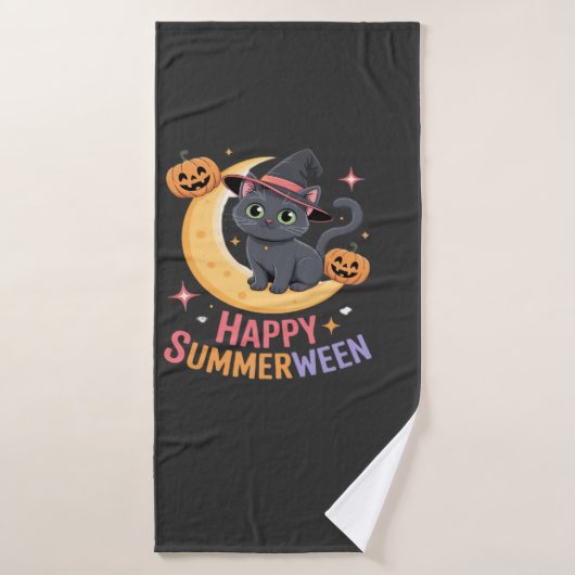 Cat Cute Halloween Aesthetic Essential T-Shirt Badhanddoek (Badhanddoek)