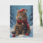 Cat Cute Holiday Kaart (Voorkant)