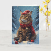 Cat Cute Holiday Kaart (Gele Bloem)